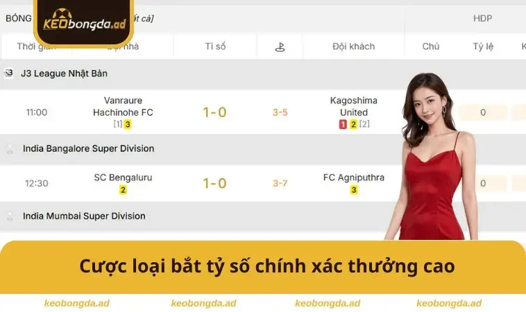 Kèo Bóng Đá 27 Cược loại bắt tỷ số chính xác thưởng cao